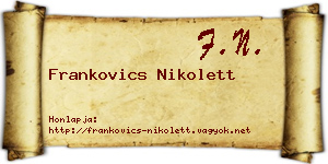 Frankovics Nikolett névjegykártya